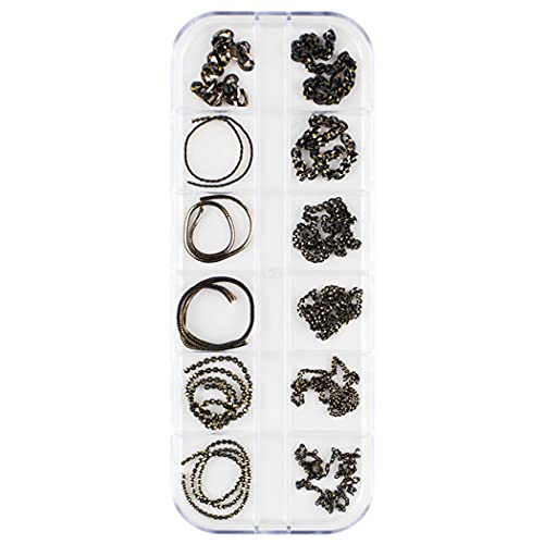 Lnrueg Nail Art Decorations DIY 12PCS Fashion Assorted Punk 3D Metal Nail Acc...