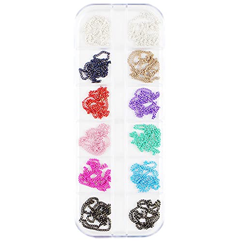 Lnrueg Nail Art Decorations DIY 12PCS Fashion Assorted Punk 3D Metal Nail Acc...
