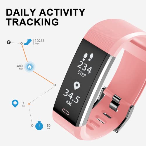 Lnvvt Fitness Tracker with Heart Rate, Waterproof Fitness Watch with Sleep & ...
