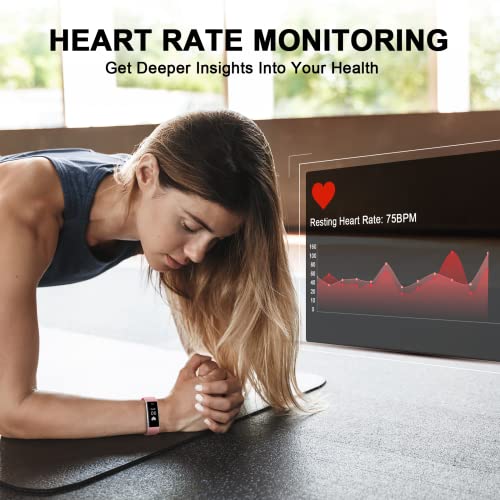 Lnvvt Fitness Tracker with Heart Rate, Waterproof Fitness Watch with Sleep & ...