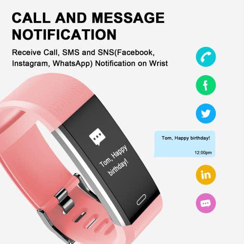 Lnvvt Fitness Tracker with Heart Rate, Waterproof Fitness Watch with Sleep & ...