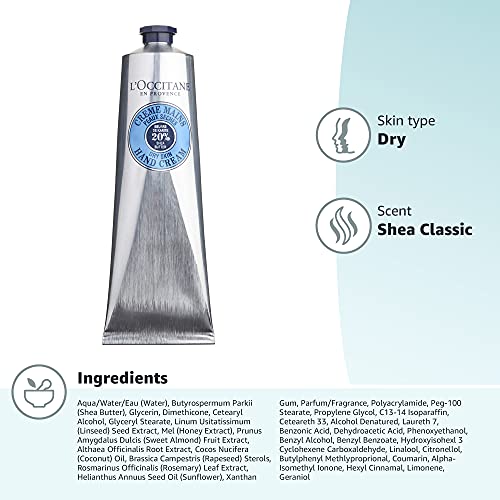 L'Occitane, Butter Hand Cream oz, no color, Shea Classic, 5.2 Ounce