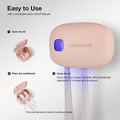 LocknLock UV Toothbrush Sanitizer/Cover for Home/Travel, USB Rechargeable Bat...