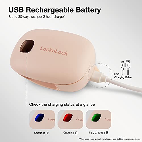 LocknLock UV Toothbrush Sanitizer/Cover for Home/Travel, USB Rechargeable Bat...