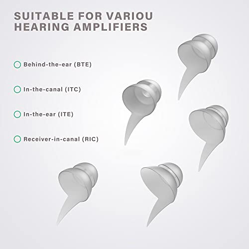 Hearing Aid Domes, LOFIR Power Domes with Noise Reduction, Ear Domes Double L...
