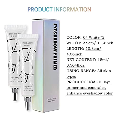 LOKFAR 2 Pack Matte Eyeshadow Primer for Oily Lids White Eyeshadow No Crease ...