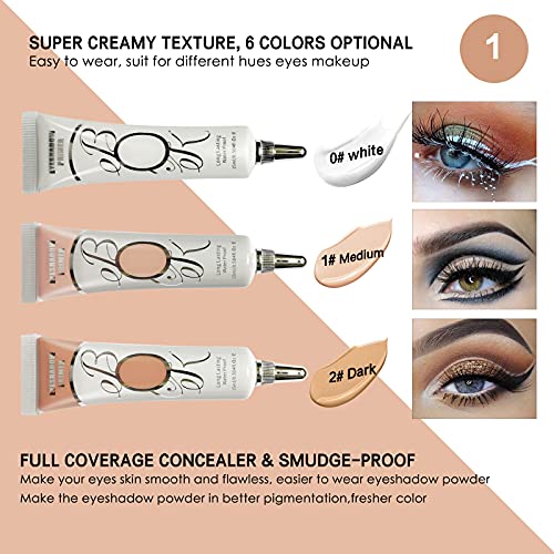 LOKFAR 2 Pack Matte Eyeshadow Primer for Oily Lids White Eyeshadow No Crease ...