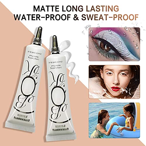 LOKFAR 2 Pack Matte Eyeshadow Primer for Oily Lids White Eyeshadow No Crease ...