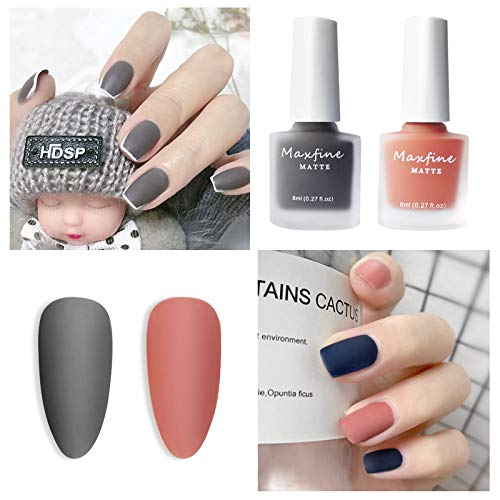 LOKFAR 6 Colors Matte Nail Polish Set, Mist Effect Matte Finish Velvet Gel Na...