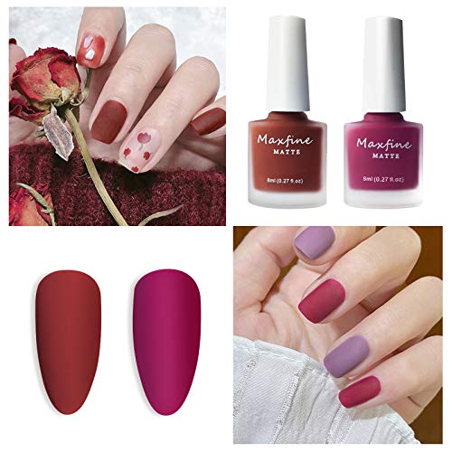 LOKFAR 6 Colors Matte Nail Polish Set, Mist Effect Matte Finish Velvet Gel Na...