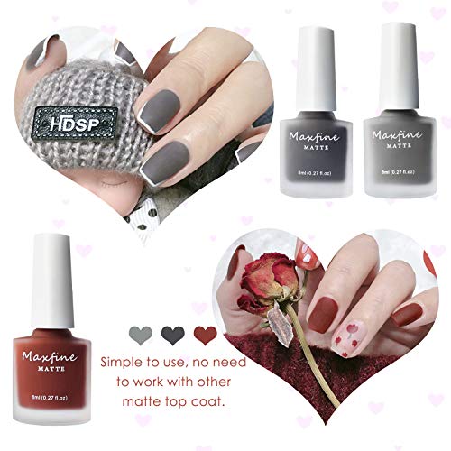 LOKFAR 6 Colors Matte Nail Polish Set, Mist Effect Matte Finish Velvet Gel Na...
