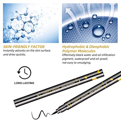 LOKFAR 6 Pcs Double-headed Liquid Eyeliner Stamp Pen Set, Eye Liners for Wome...