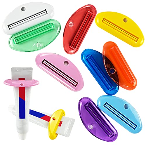 LOKiVE Toothpaste Tube Squeezer Dispenser, 9 Pcs Plastic Tube Squeezer Holder...