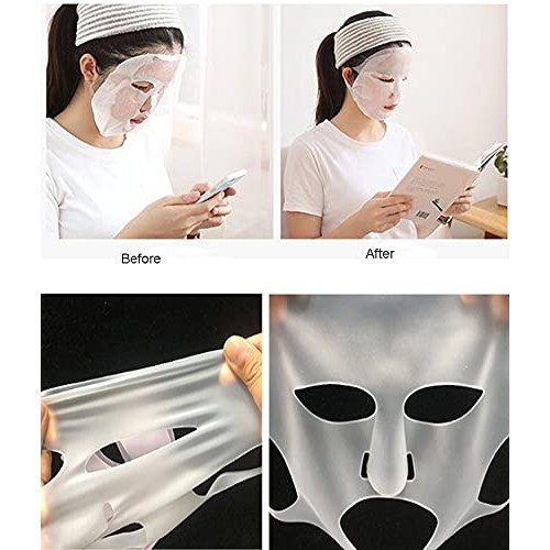 2 Pcs Reusable Silicone Facial Mask Cover for sheet masks Clay Cream Masques,...