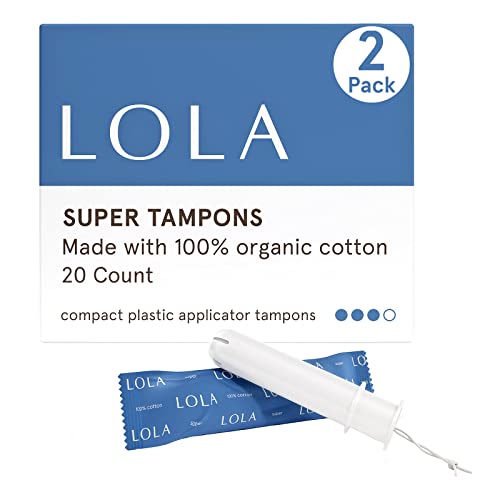 LOLA Organic Cotton Unscented Tampons, Super Absorbency - 40 Count - Natural ...