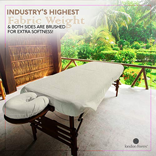 London Linens Extra Thick 3 Piece Set Massage Table Sheets Set - 100% Natural...