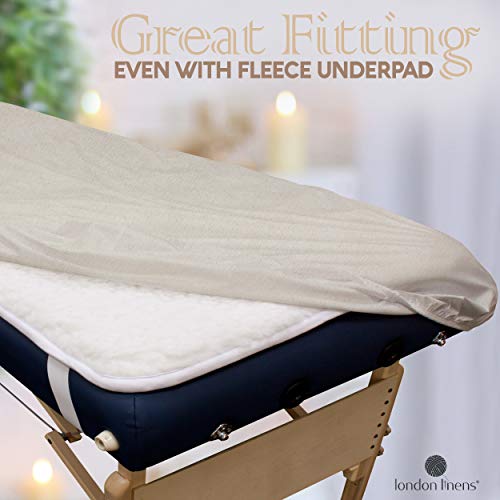 London Linens Extra Thick 3 Piece Set Massage Table Sheets Set - 100% Natural...