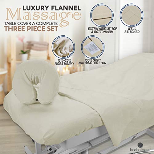London Linens Extra Thick 3 Piece Set Massage Table Sheets Set - 100% Natural...