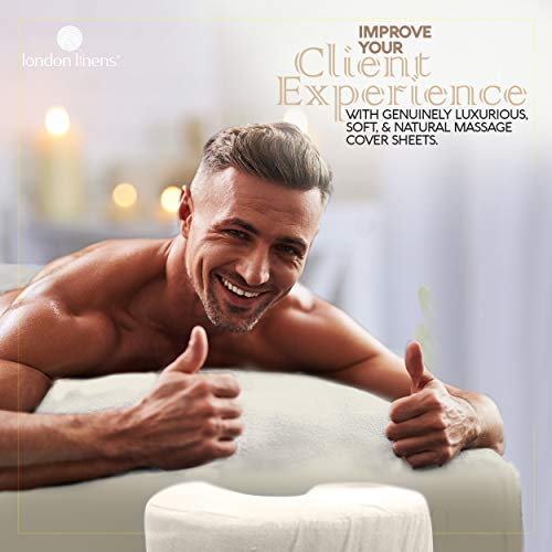 London Linens Extra Thick 3 Piece Set Massage Table Sheets Set - 100% Natural...