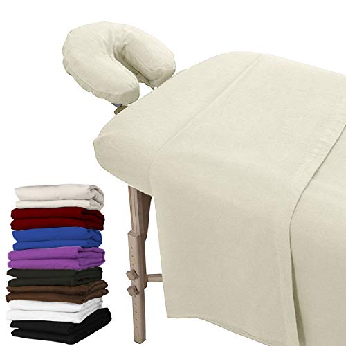 London Linens Extra Thick 3 Piece Set Massage Table Sheets Set - 100% Natural...