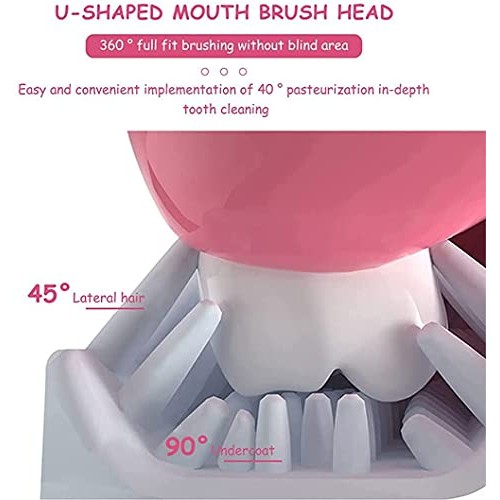 2PCS Kids U Shaped Toothbrush with Silicone Brush Head Whitening Massage Toot...