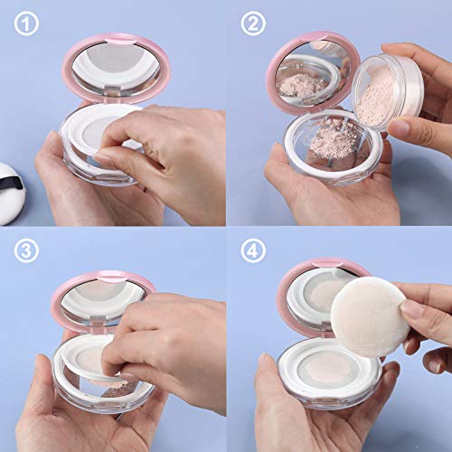 Loose Powder Compact Container-LONGWAY Empty Portable Plastic DIY Makeup Powd...