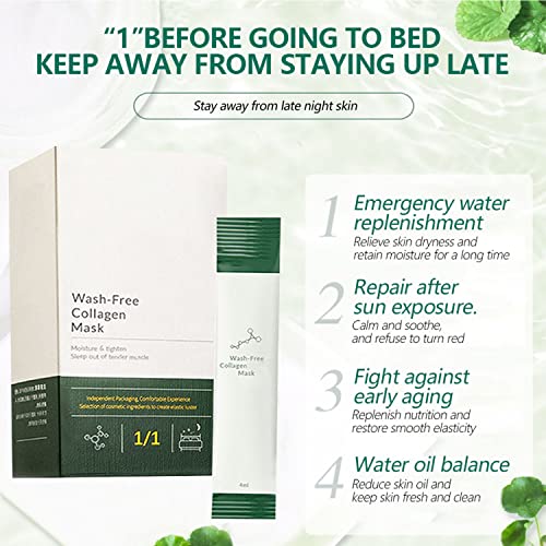 Wash-Free Collagen Firming Mask, 20 Packs Collagen Moisturizing Sleeping Mask...
