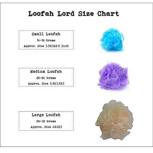 Loofah Lord 24 White Bath or Shower Sponge Loofahs Pouf Mesh Wholesale Bulk Lot