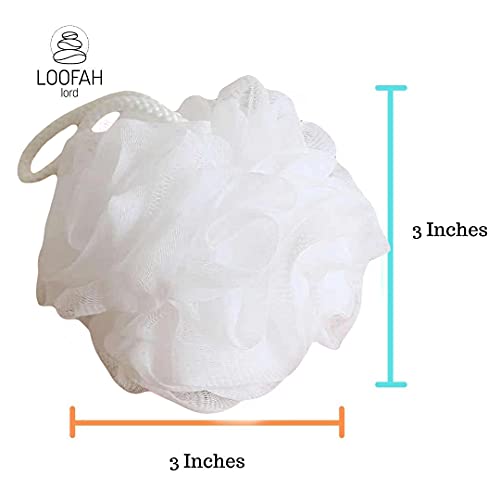 Loofah Lord 24 White Bath or Shower Sponge Loofahs Pouf Mesh Wholesale Bulk Lot