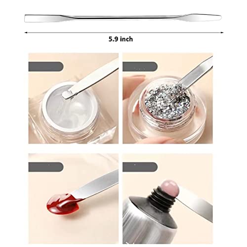 Makeup Spatula, 5Pcs Metal Cosmetic Spatulas Steel Depotting Spatula Double-H...