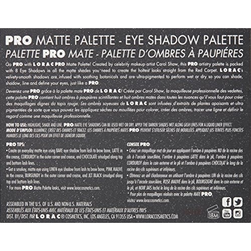 LORAC PRO Matte Eye Shadow Palette