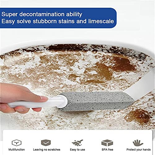 Loranzi Pumice Stone Brush Toilet Bowl Cleaner with 7 inches Long Handle,Stur...