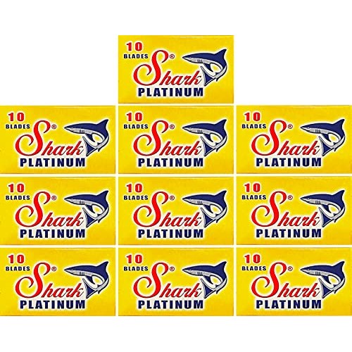100 Shark Platinum Double Edge Razor Blades