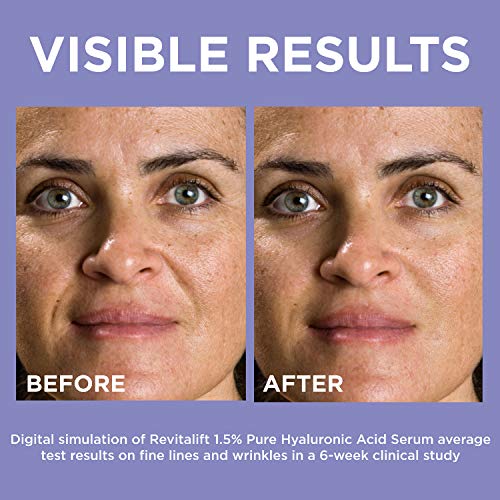 L’Oreal Paris 1.5% Pure Hyaluronic Acid Serum for Face with Vitamin C from Re...