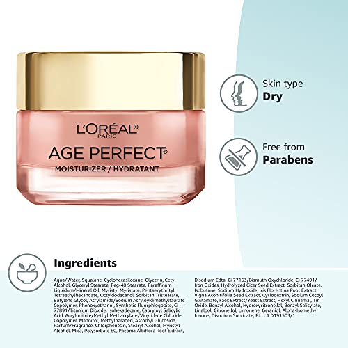 L’Oreal Paris Skincare Age Perfect Rosy Tone Face Moisturizer for Visibly You...