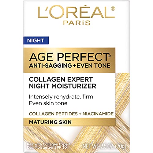 L'Oreal Paris Age Perfect Collagen Expert Night Moisturizer, Anti-Sagging & E...