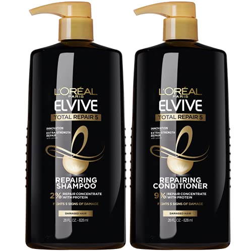 L'Oreal Paris Elvive Total Repair 5 Repairing Shampoo and Conditioner for Dam...