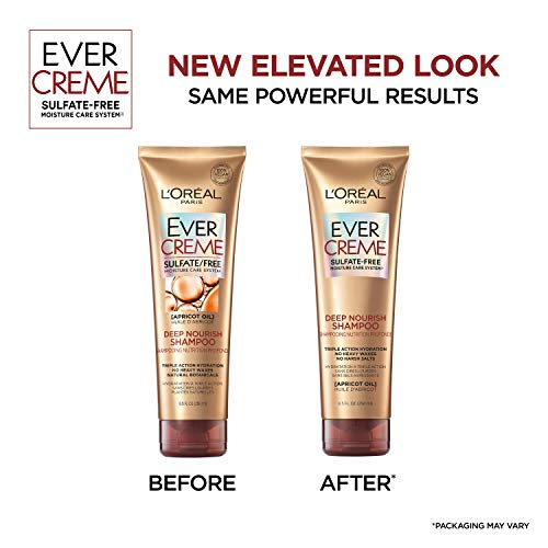 L'Oreal Paris EverCreme Sulfate Free Shampoo and Conditioner Kit for Dry Hair...