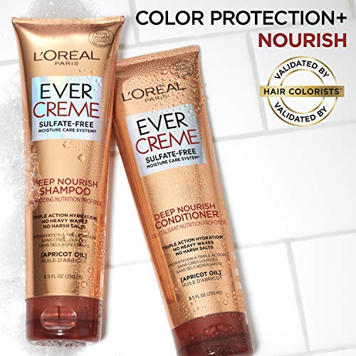L'Oreal Paris EverCreme Sulfate Free Shampoo and Conditioner Kit for Dry Hair...