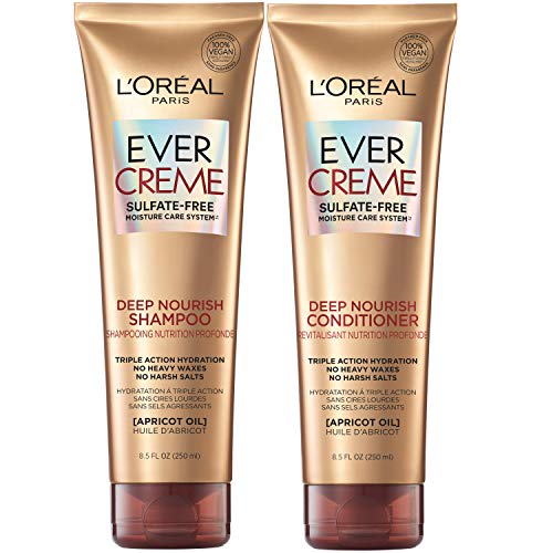 L'Oreal Paris EverCreme Sulfate Free Shampoo and Conditioner Kit for Dry Hair...