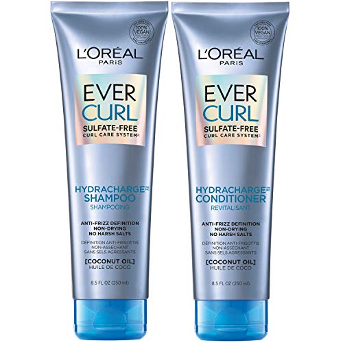L'Oreal Paris EverCurl Sulfate Free Shampoo and Conditioner Kit for Curly Hai...