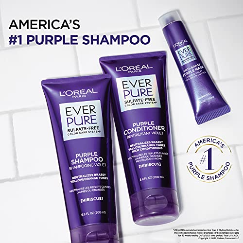 L'Oreal Paris EverPure Brass Toning Purple Sulfate Free Shampoo and Condition...