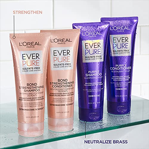 L'Oreal Paris EverPure Brass Toning Purple Sulfate Free Shampoo and Condition...