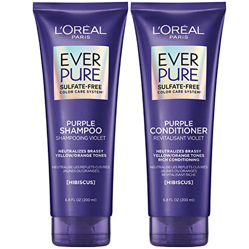 L'Oreal Paris EverPure Brass Toning Purple Sulfate Free Shampoo and Condition...