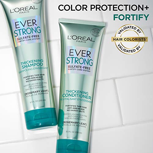 L'Oreal Paris EverStrong Thickening Sulfate Free Shampoo and Conditioner Kit,...