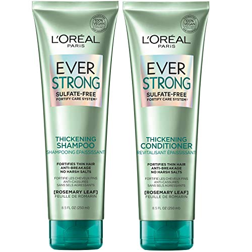 L'Oreal Paris EverStrong Thickening Sulfate Free Shampoo and Conditioner Kit,...