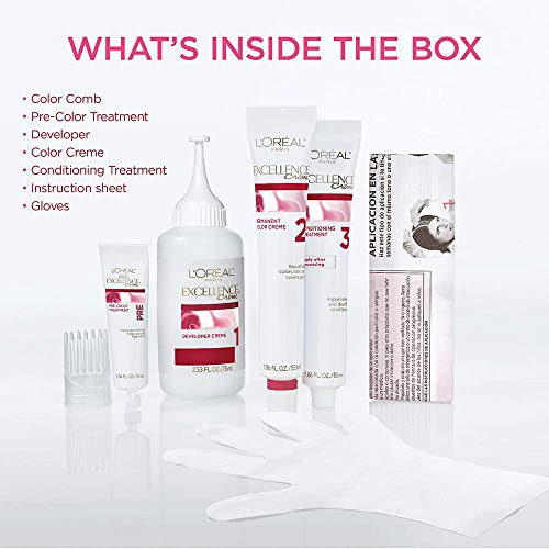 L'Oreal Paris Excellence Creme Permanent Hair Color, 5 Medium Brown, 100 perc...