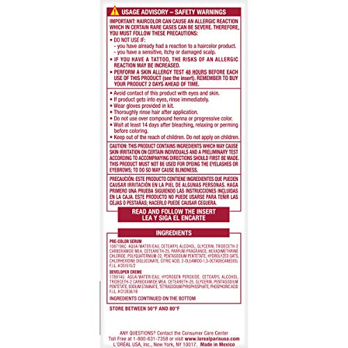 L'Oreal Paris Excellence Creme Permanent Hair Color, 6RB Light Reddish Brown,...