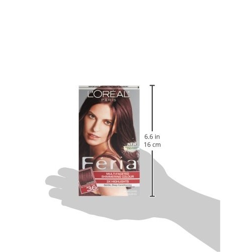 L'Oreal Paris Feria Multi-Faceted Shimmering Permanent Hair Color, 36 Deep Bu...