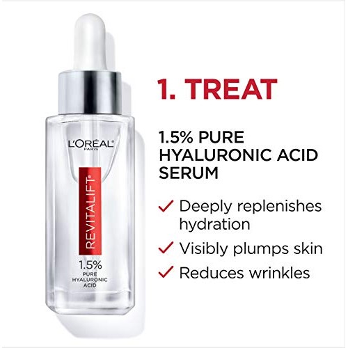 L'Oreal Paris Hyaluronic Acid Serum For Face with Vitamin C and Triple Power ...